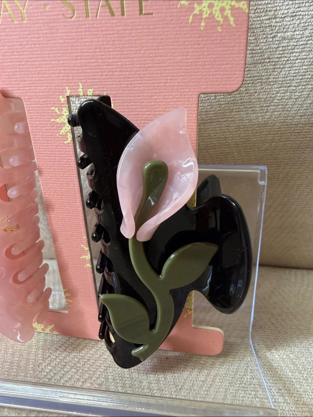 Sunday State Pink & Cream Decorative Hair Claw Clip Set